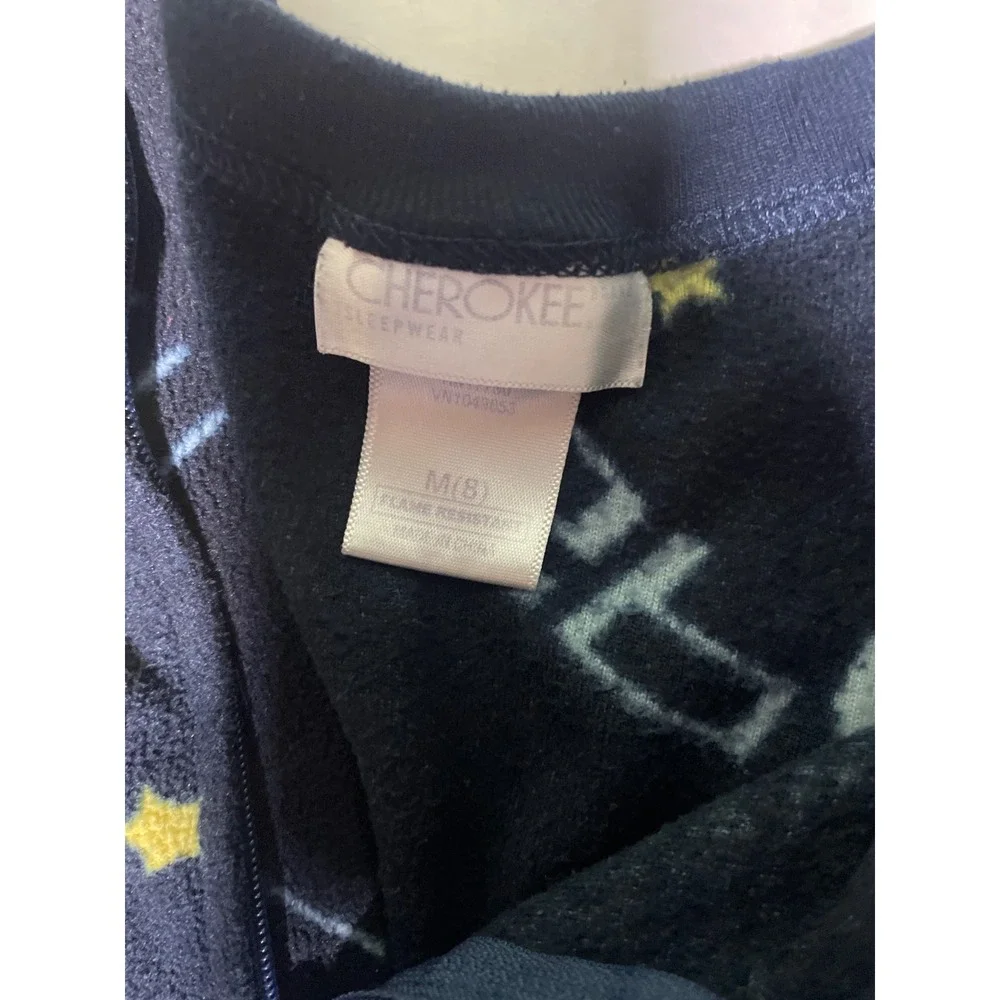 Cherokee Space Planets‎ Rockets Stars Fleece Footed Pajamas Sleepwear unisec M 8